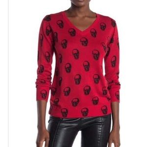 NWOT Magaschoni Skull Cashmere Blend Sweater